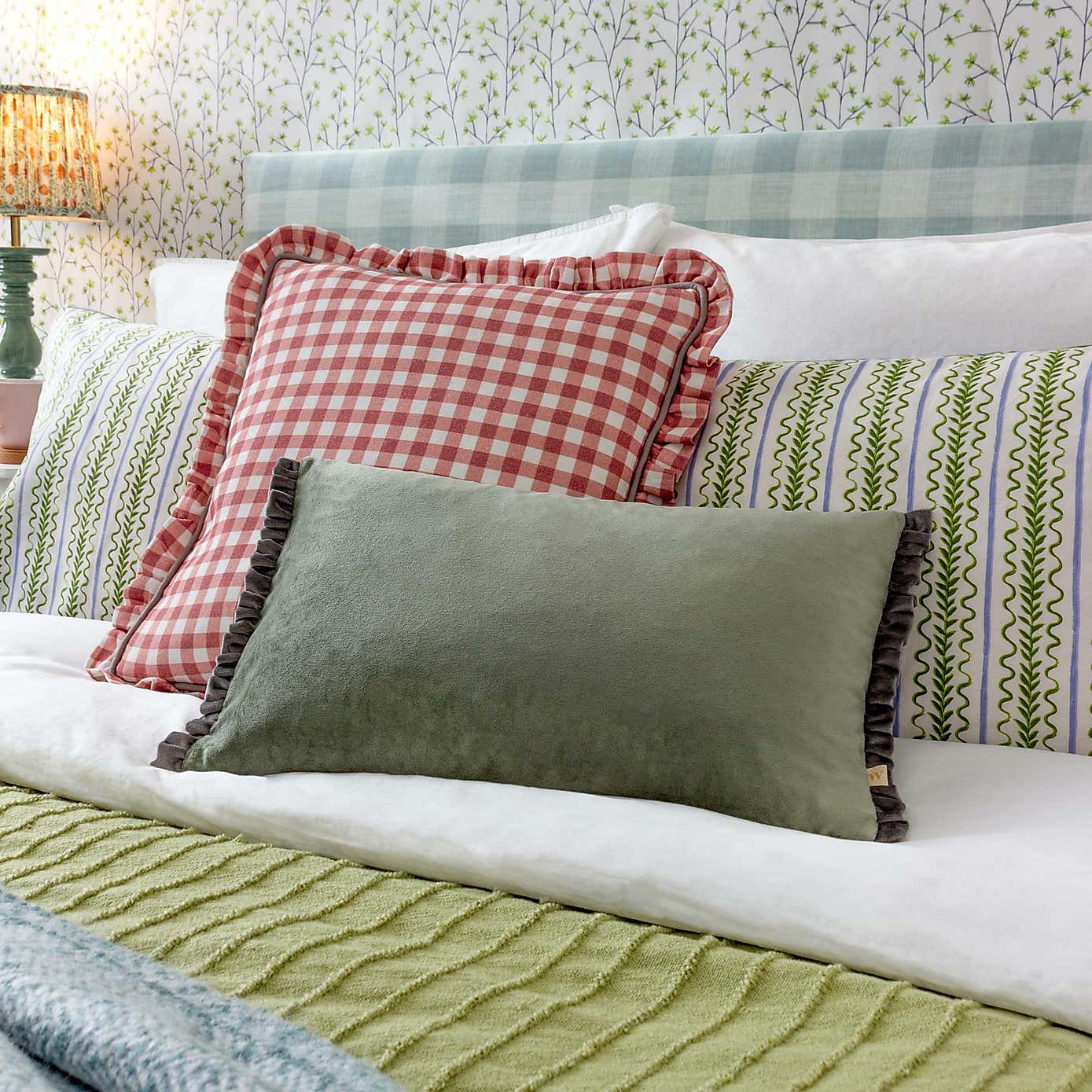 furn. Maude Gingham Cotton Square Cushion