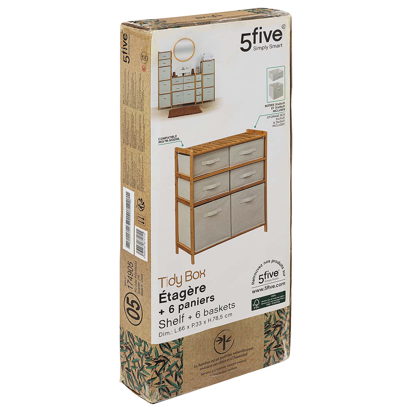 Tidy White 6 Box Storage Unit