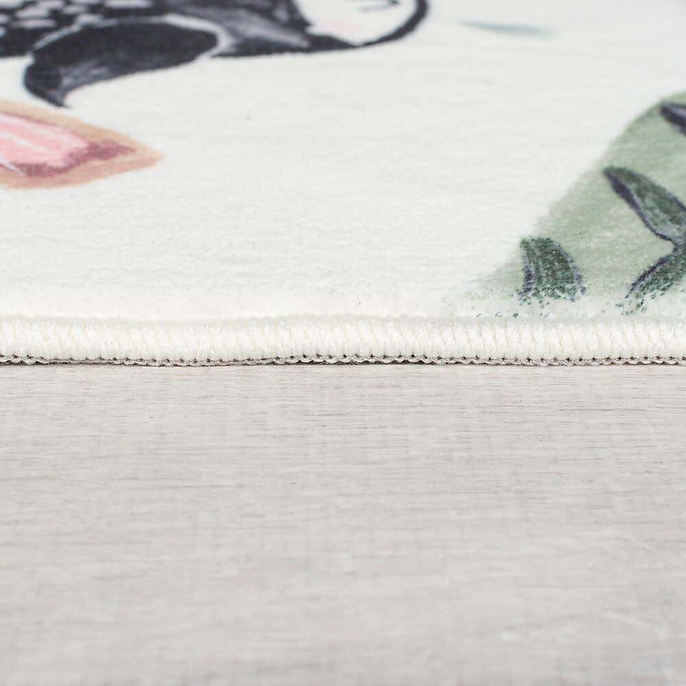 Jungle Friends Washable Faux Fur Rug