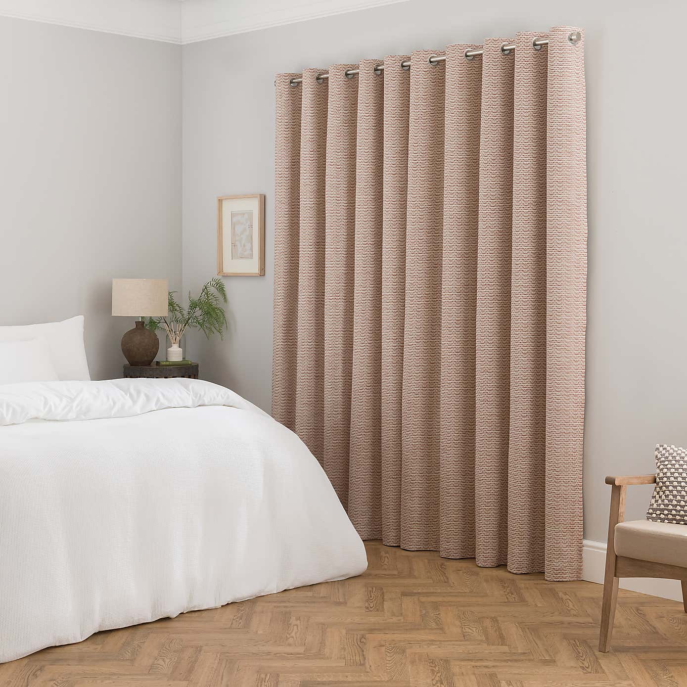 Frankie Herringbone Blackout Eyelet Curtains