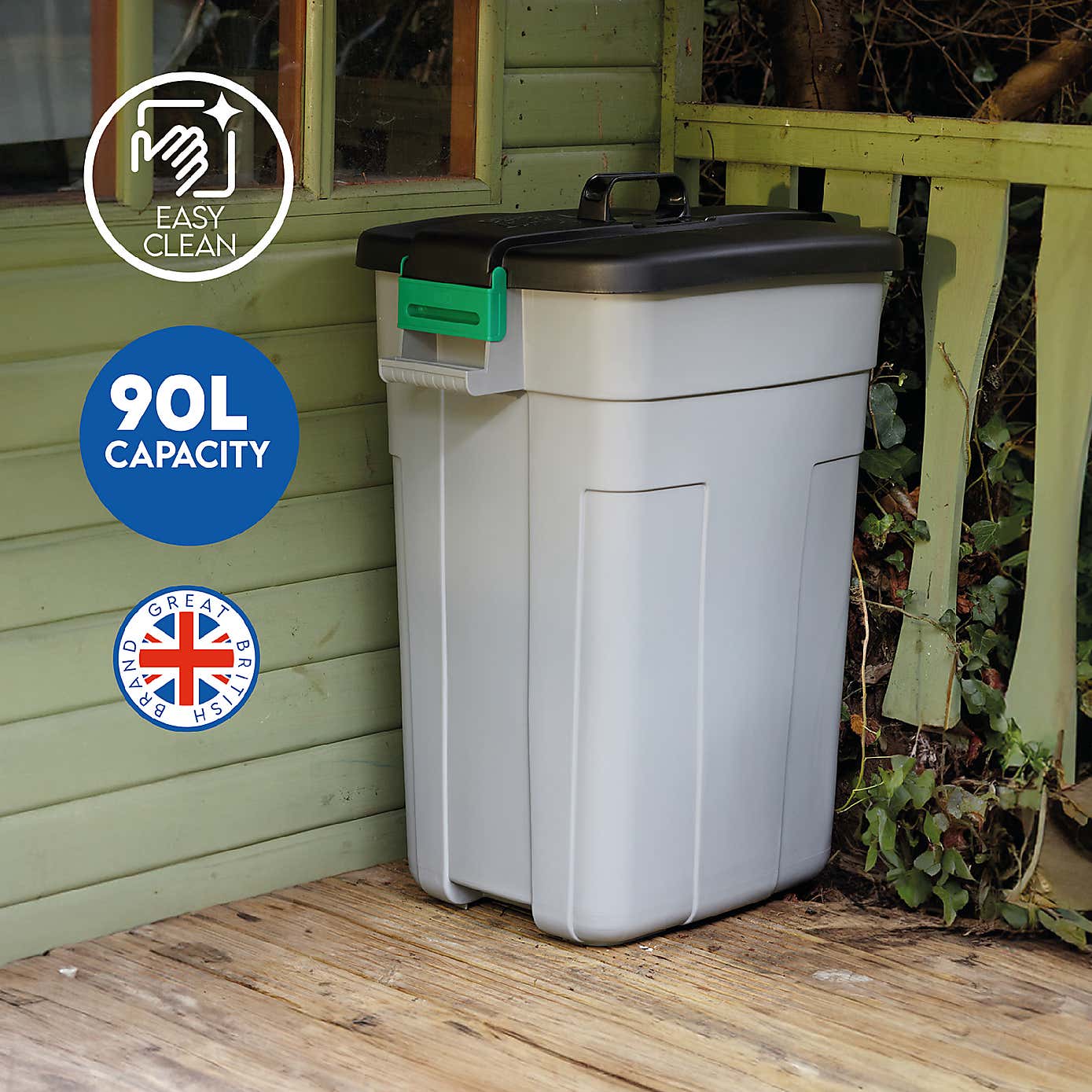 Addis 90L Heavy Duty Rectangle Dustbin With Locking Lid