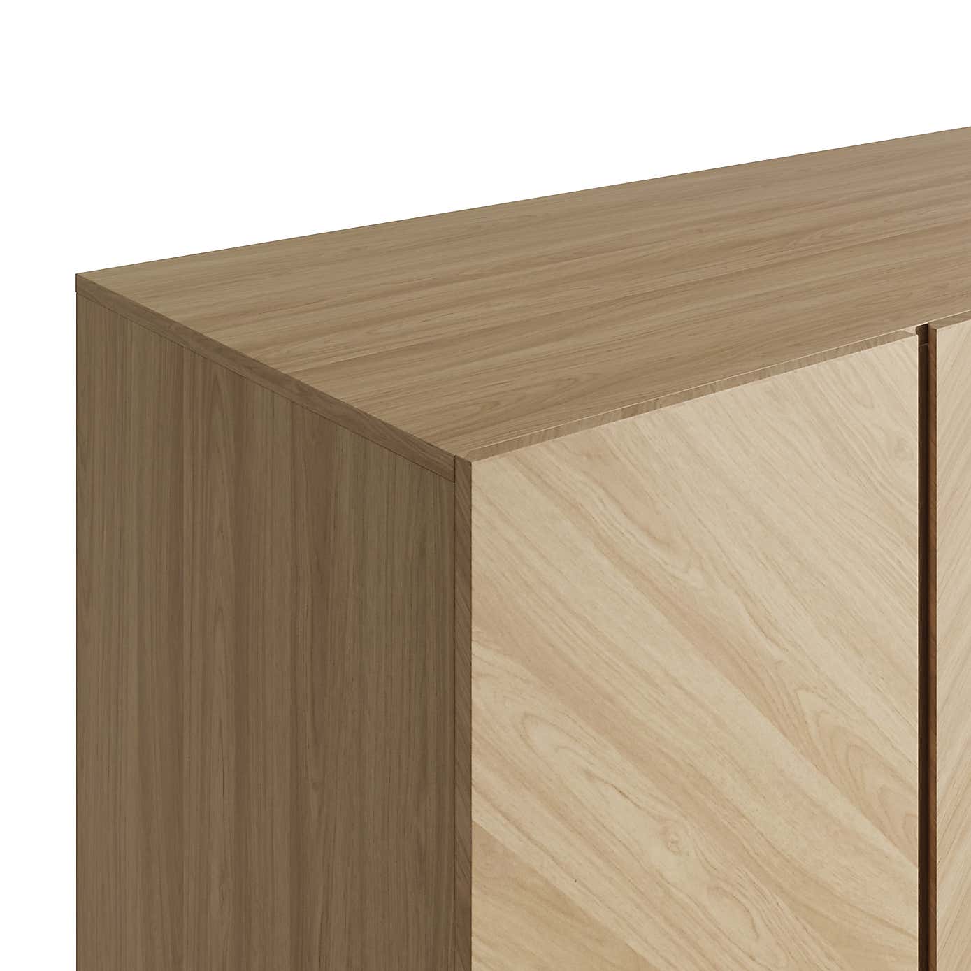 Taranto Triple, 4 Drawer Wardrobe Euro Oak