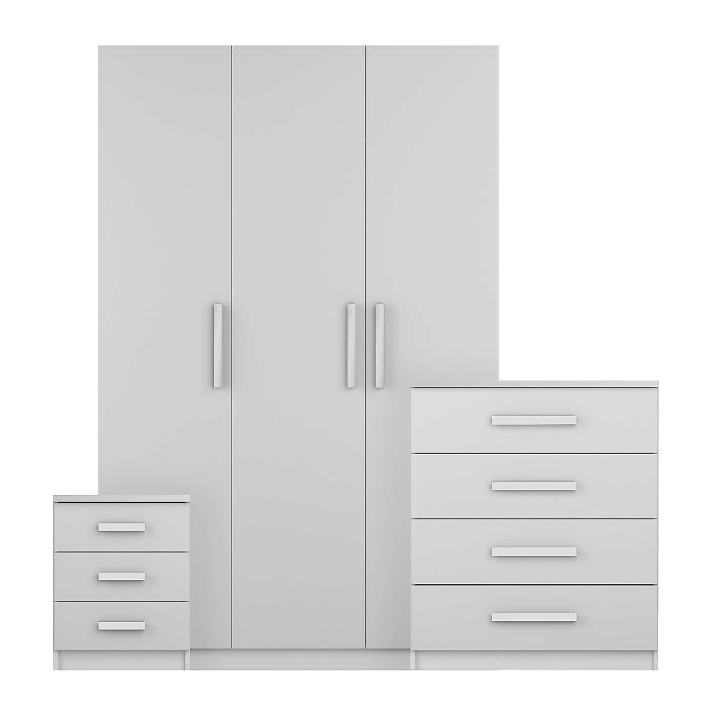 Sudbury 3 Piece Triple Wardrobe Bedroom Furniture Set