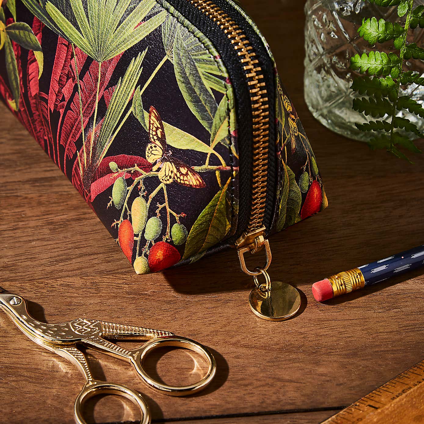 Recycled Leather Tropical Treasures Pencil Case