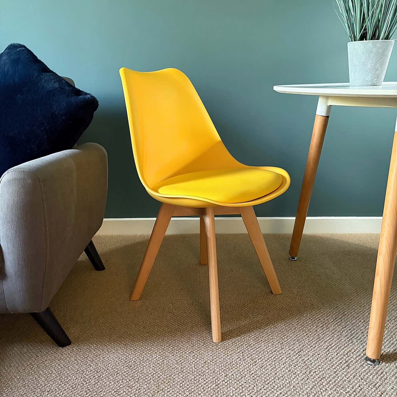 Fusion Living Soho Plastic Dining Chair with Squared Legs