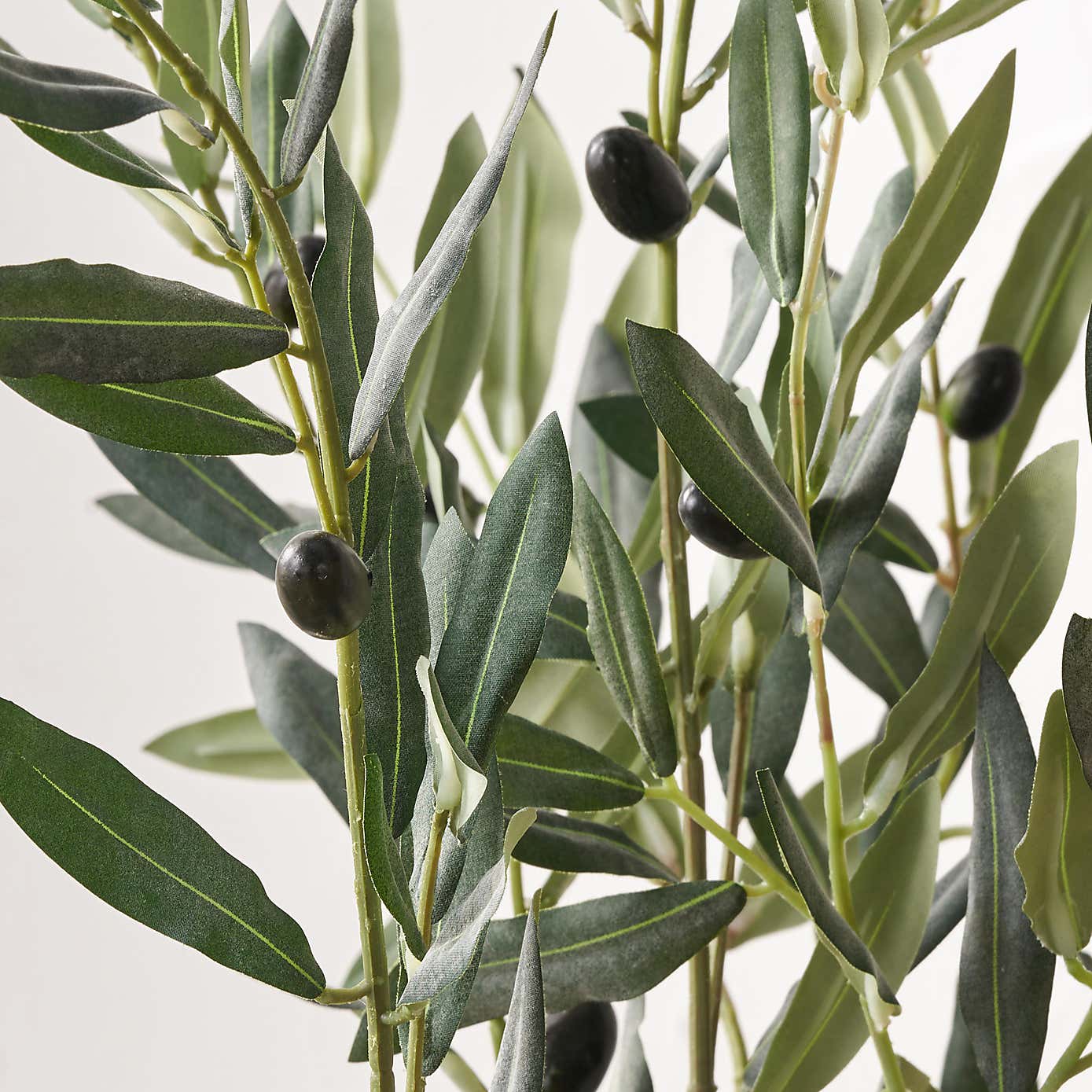 Artificial Medium Olive Tree in White Plant Pot