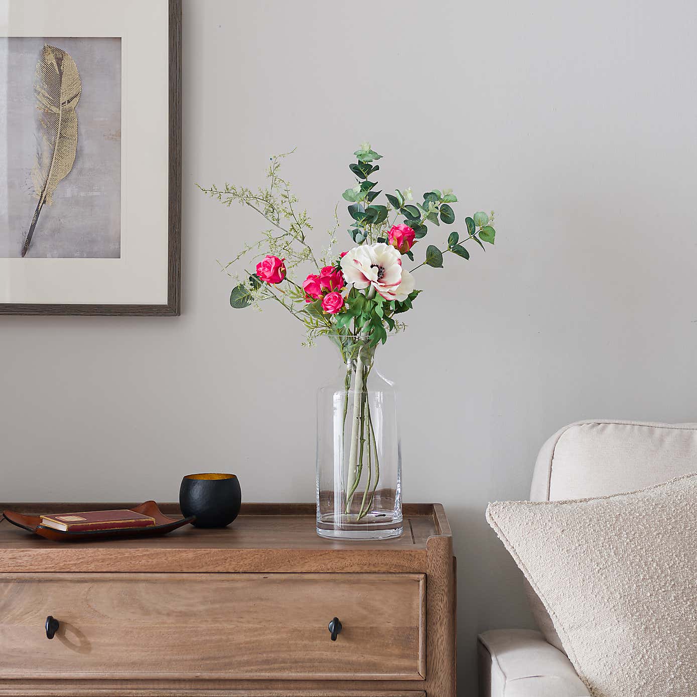 Artificial Rose & Anemone Letterbox Bouquet