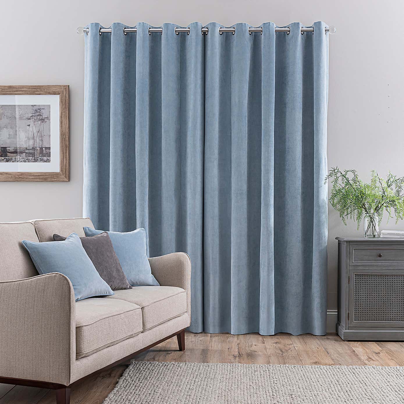 Margot Matt Velour Eyelet Curtains