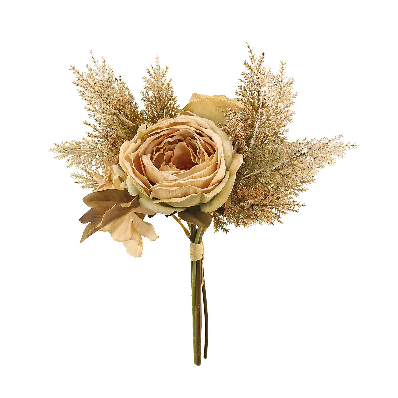 Artificial  Dried Look Rose and Pampas Bouquet