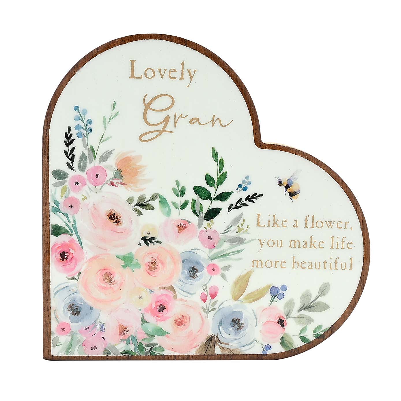 The Cottage Garden Gran Heart Plaque