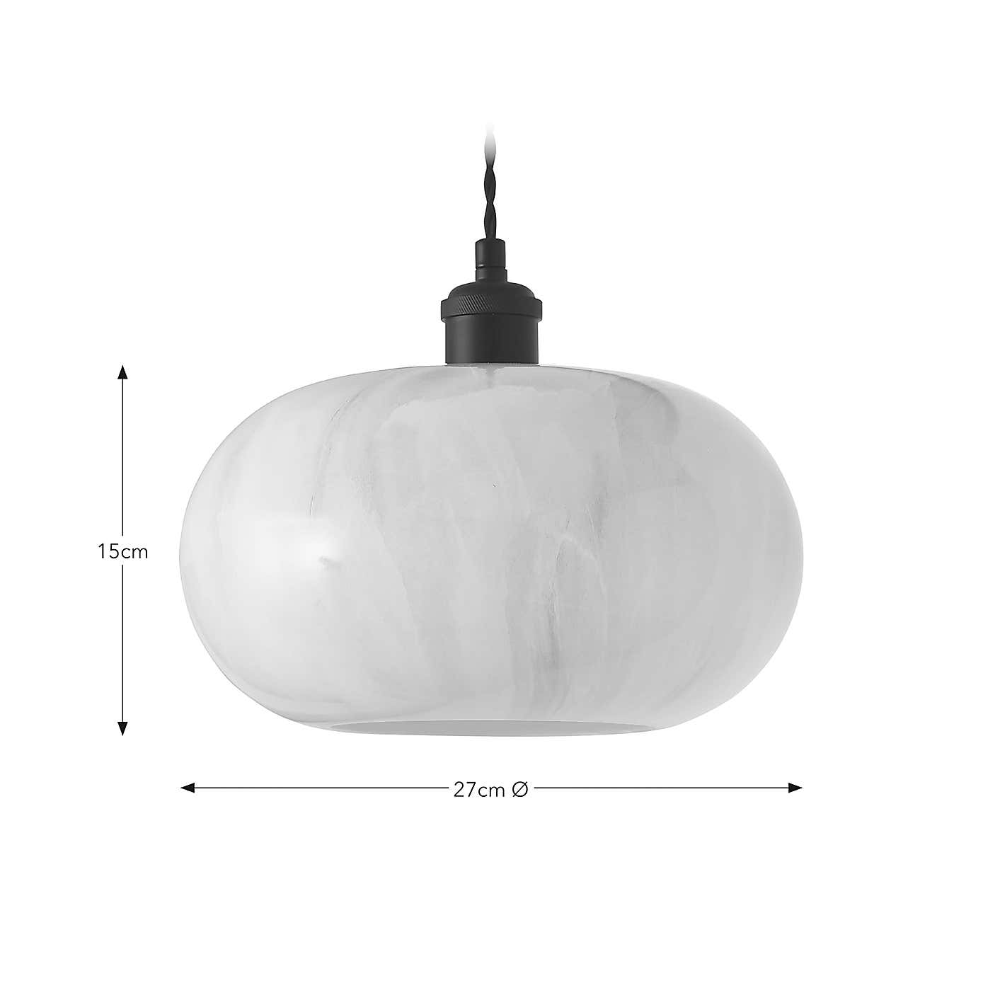 Lacey Alabaster Glass Easy Fit Pendant Shade