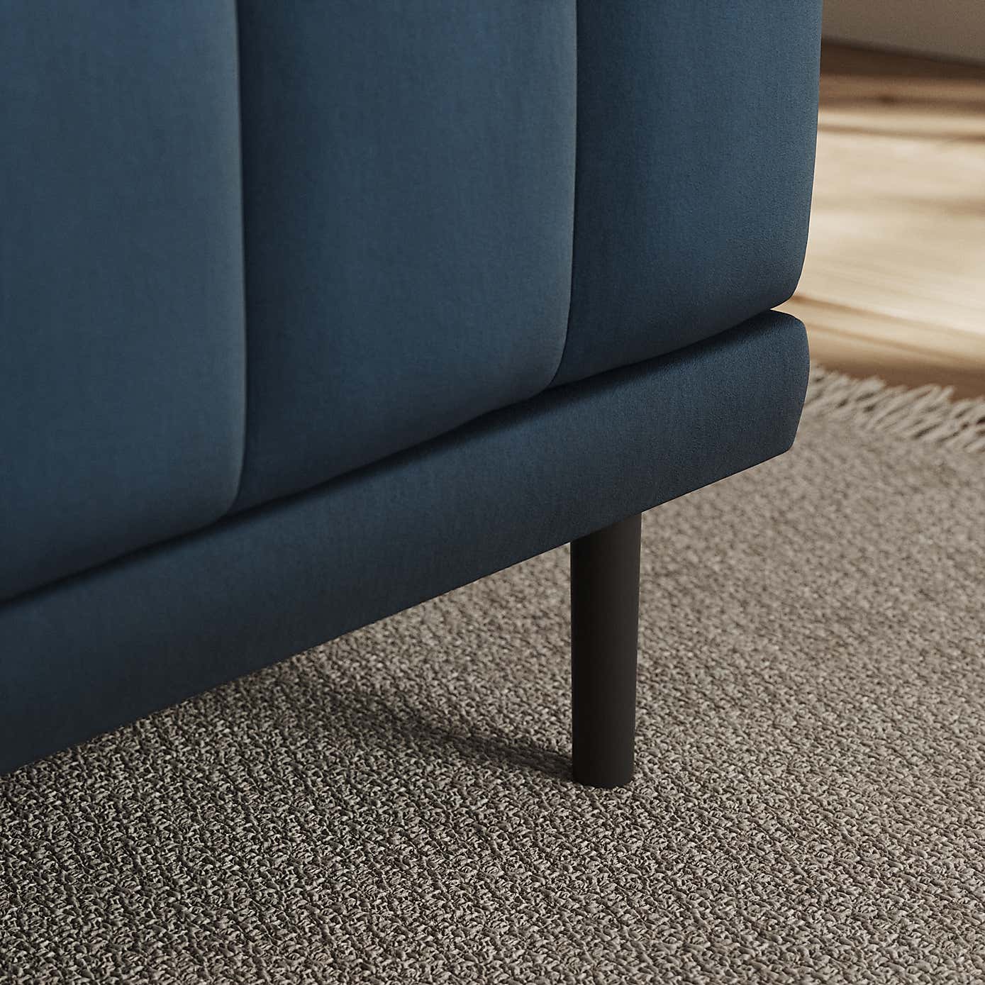 Amali Long Dining Bench, Matte Plush Velvet