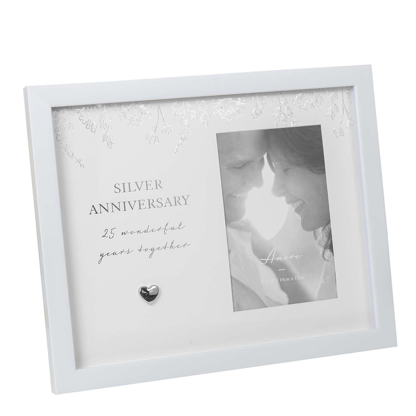 Amore Silver Anniversary Photo Frame