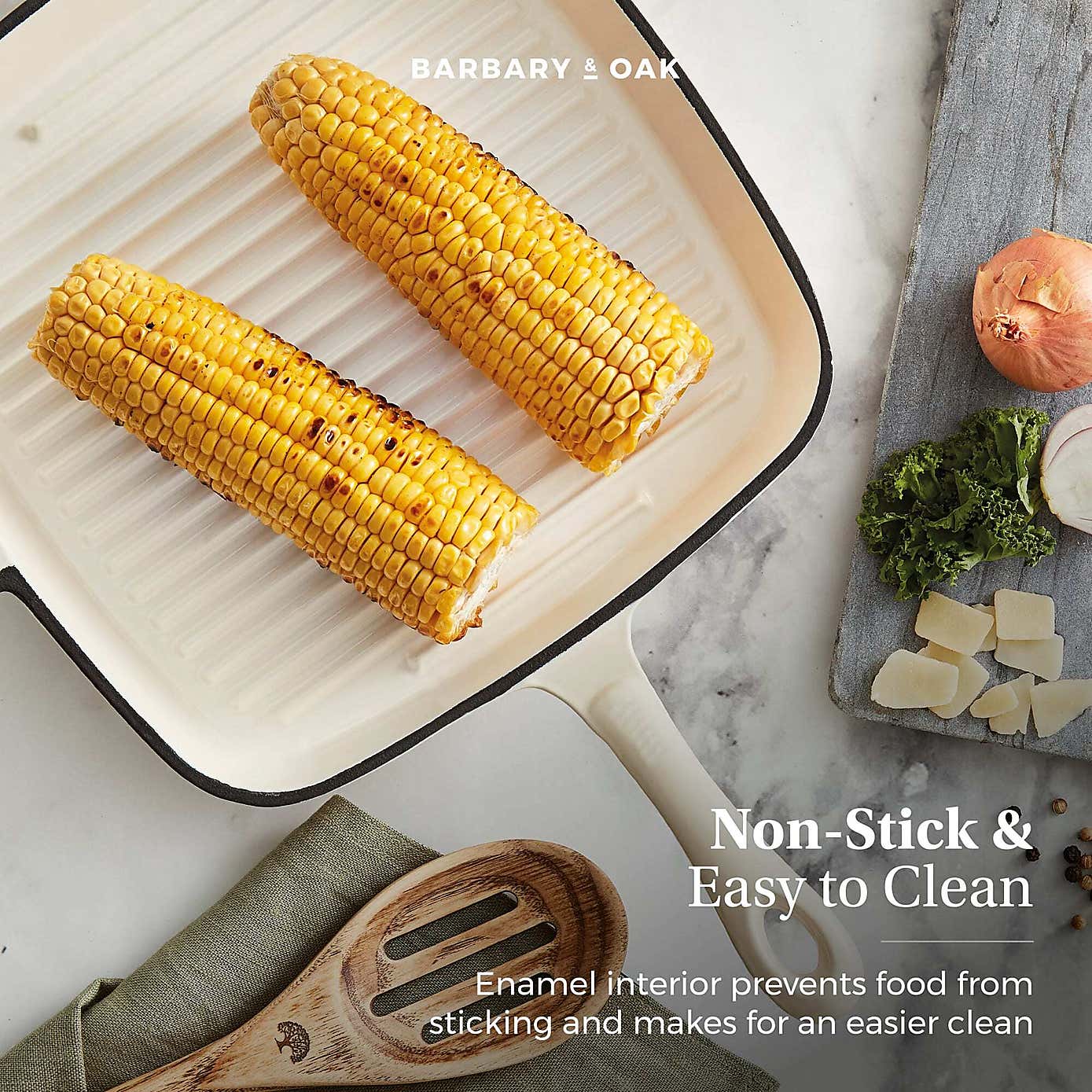 Barbary & Oak Cast Iron Grill Pan, 23cm