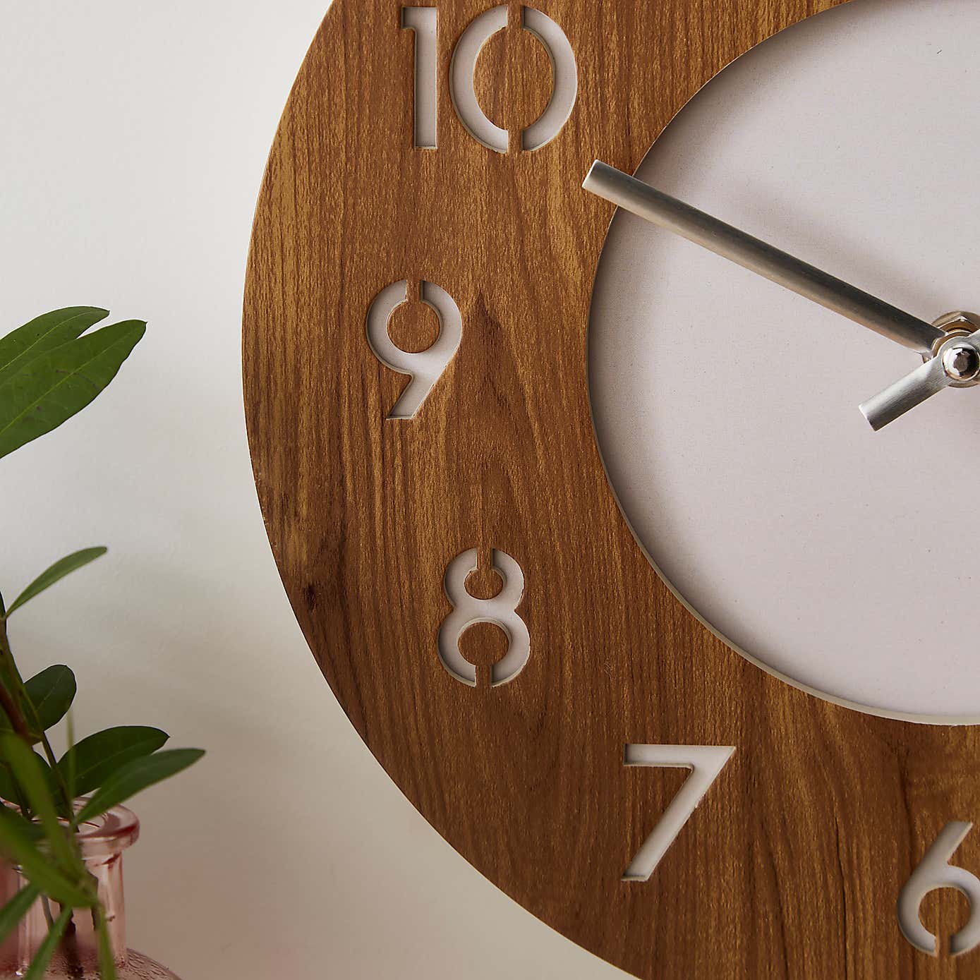 Dark Oak Clock 26cm Sandstone