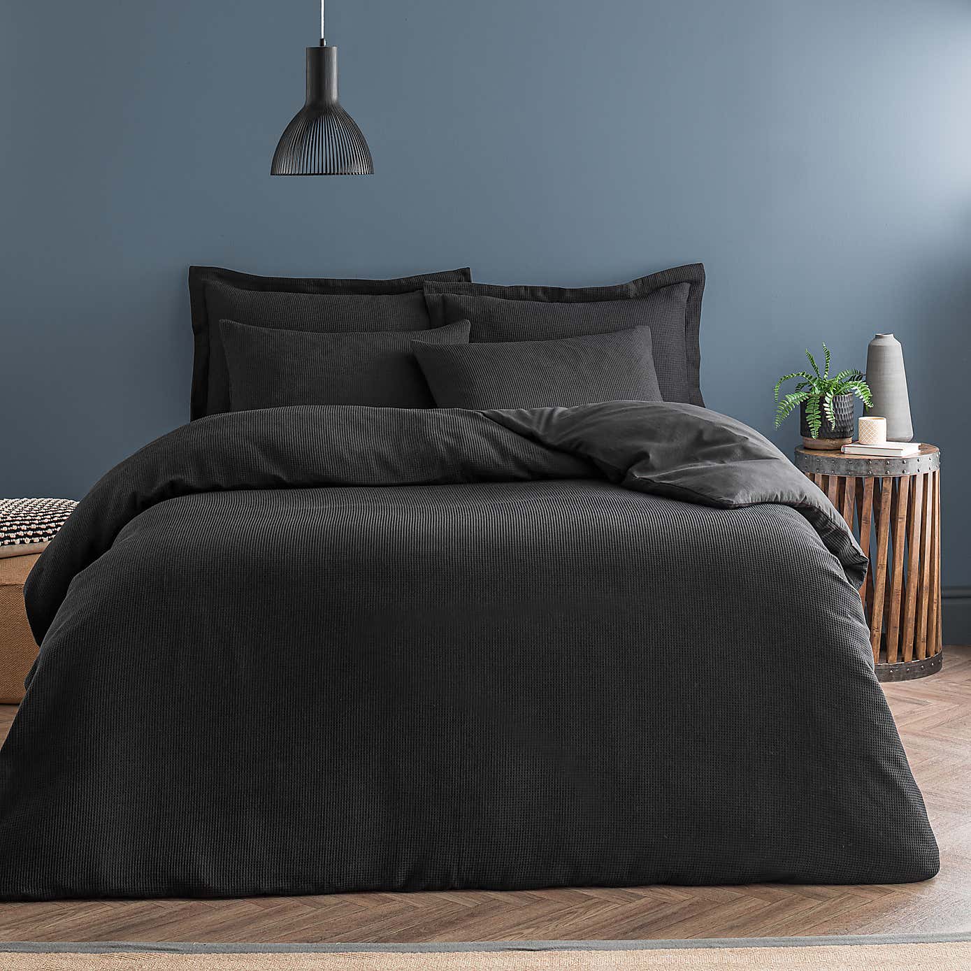 Alston Waffle Navy Oxford Pillowcase