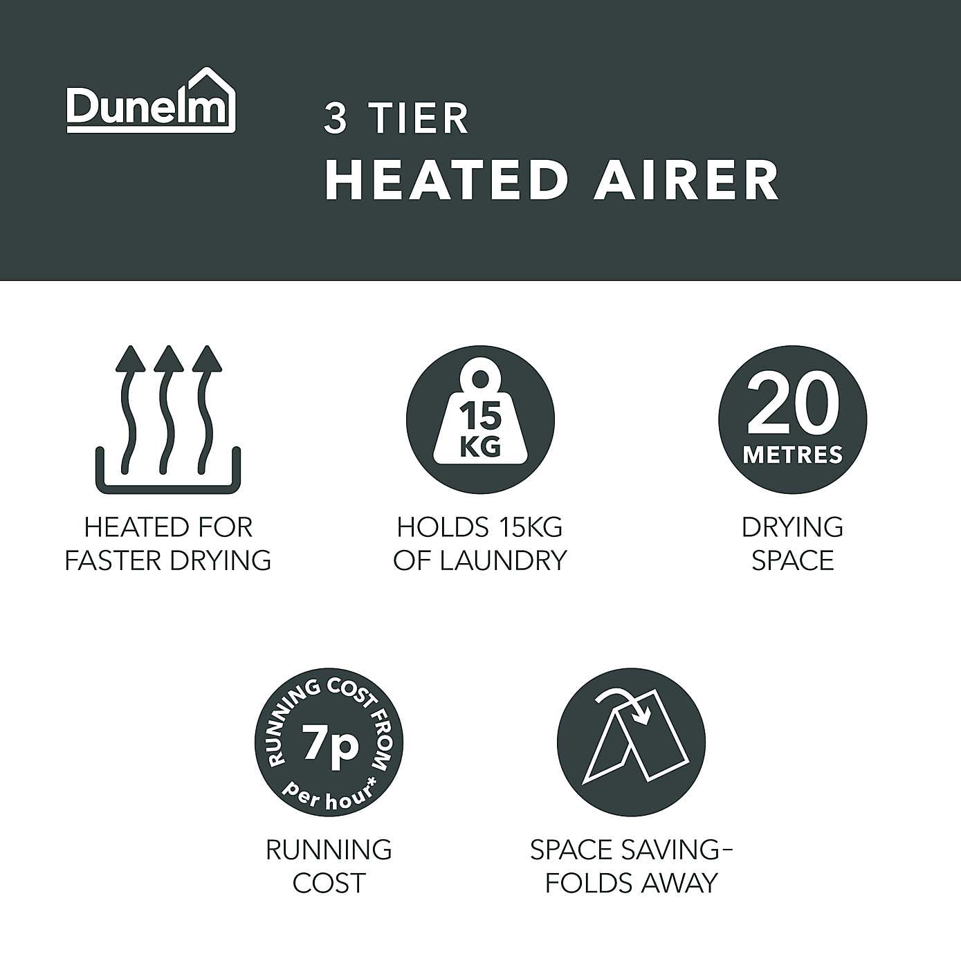 3 Tier Heated Airer