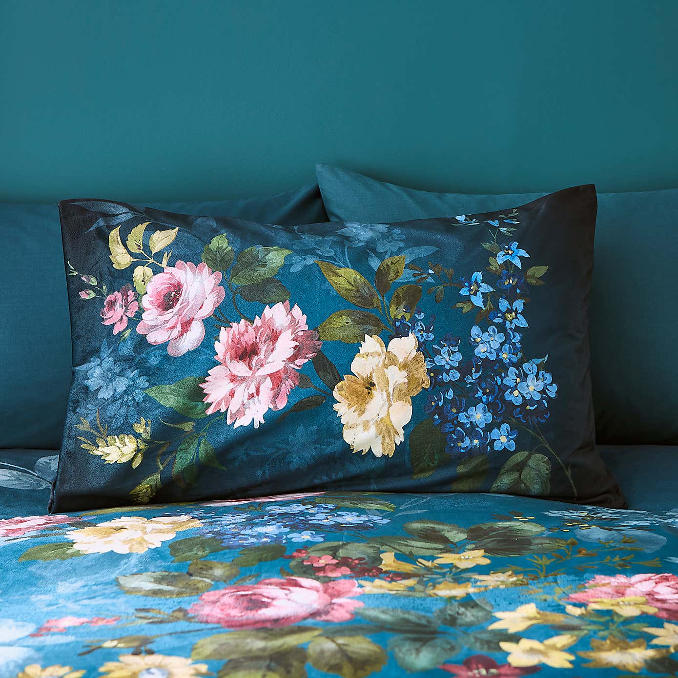 Arabella Blue Floral Duvet Cover & Pillowcase Set