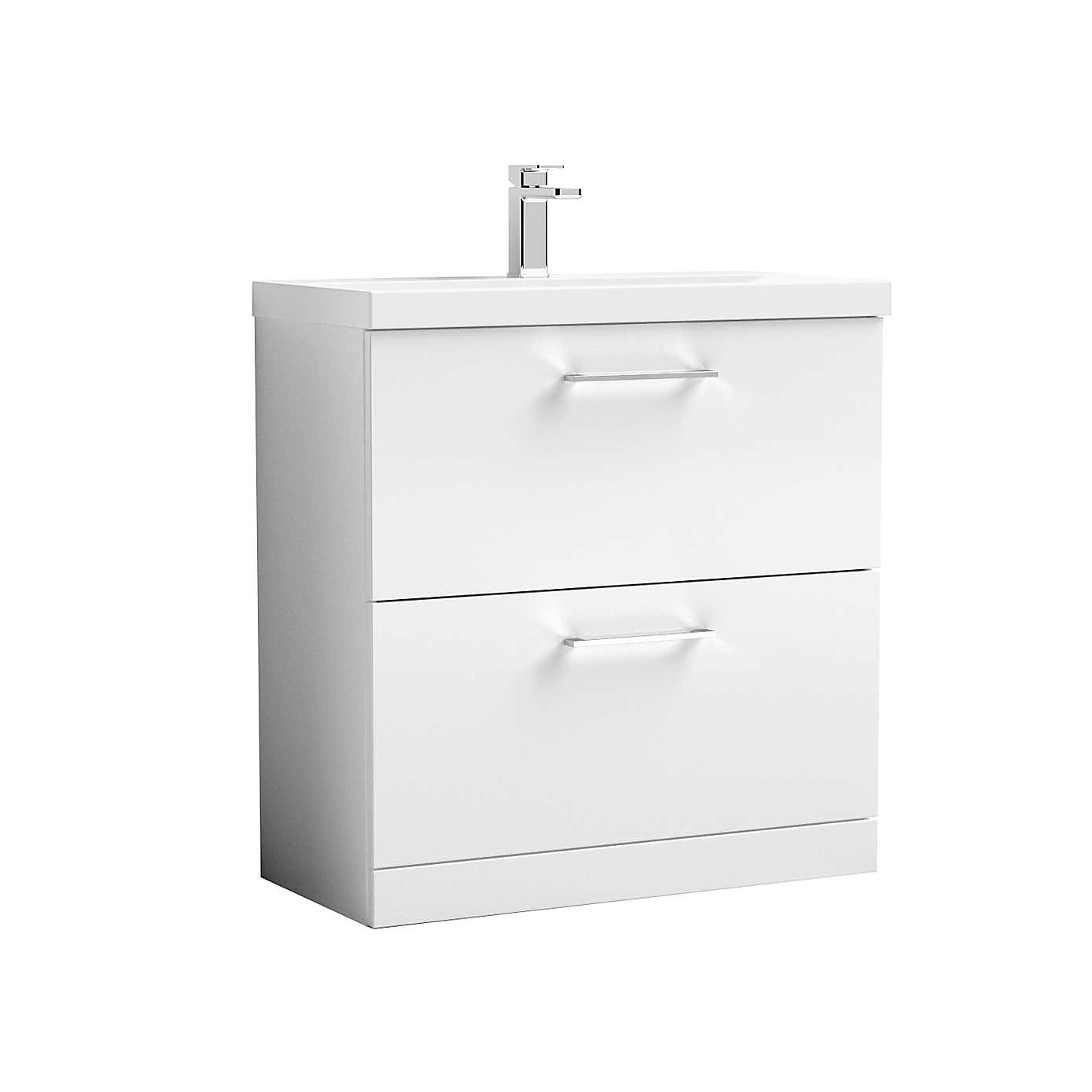 Arno Floor Standing 2 Drawer Vanity Unit with Basin