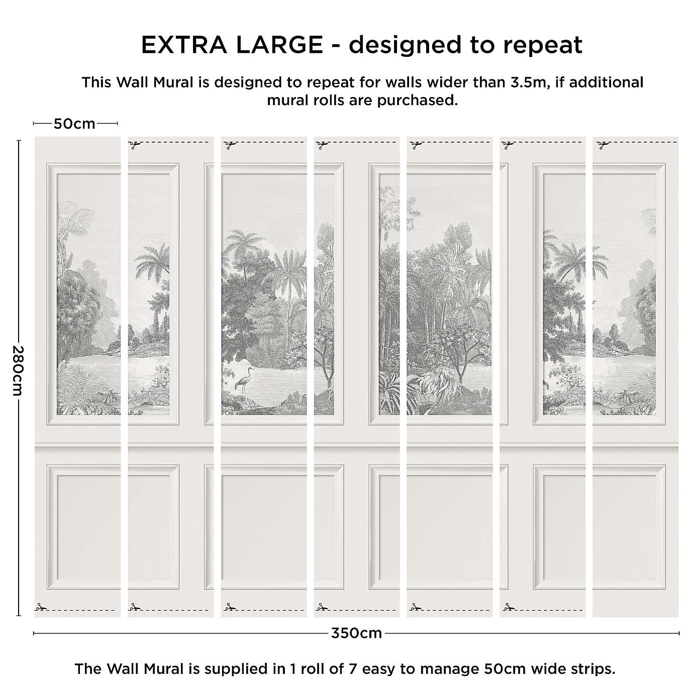 Vintage Tropical Pannelled Wall Mural