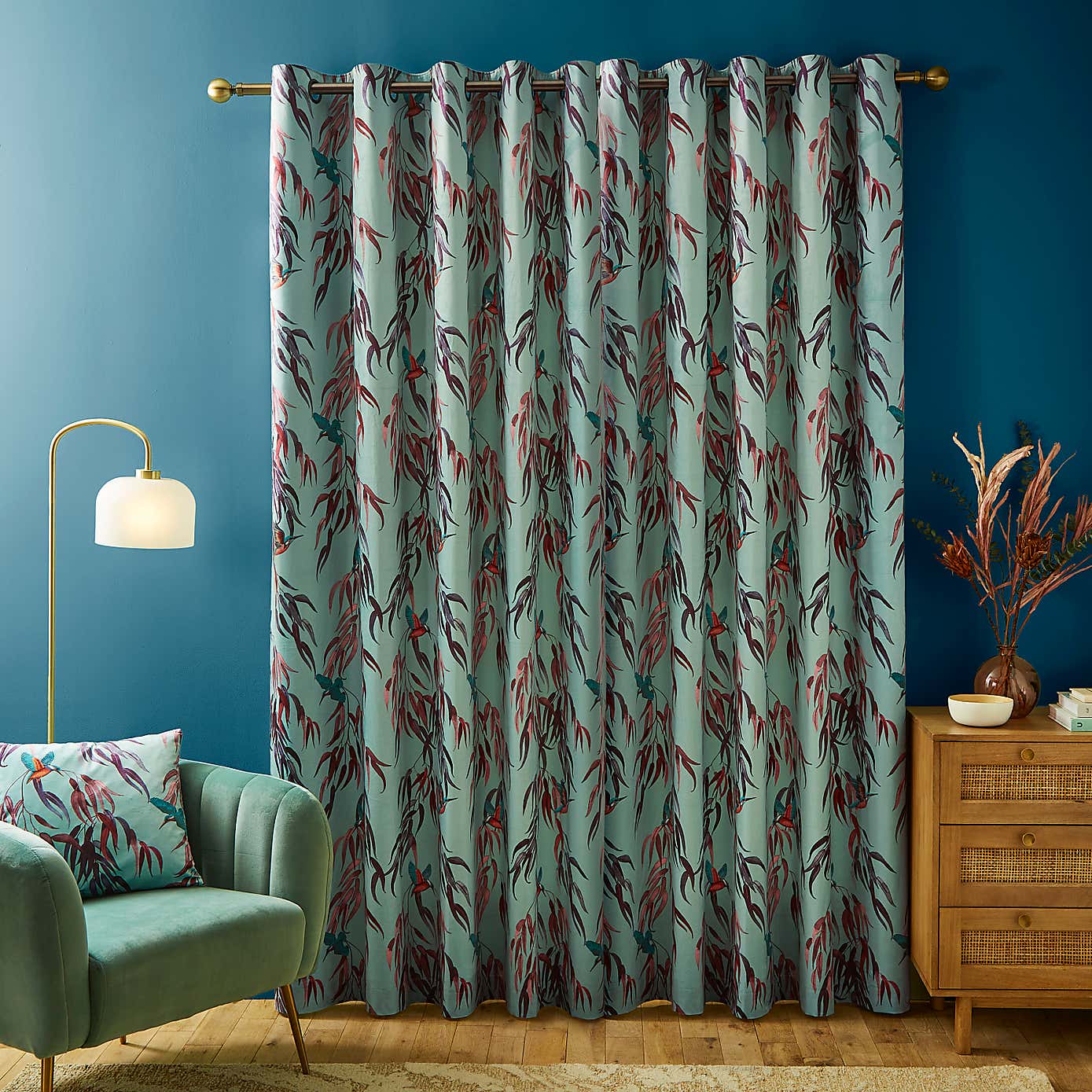 Natural History Museum Kingfisher Eyelet Curtains