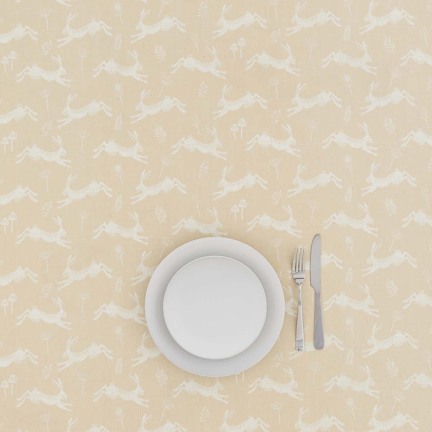 By the Metre Jumping Hare PVC