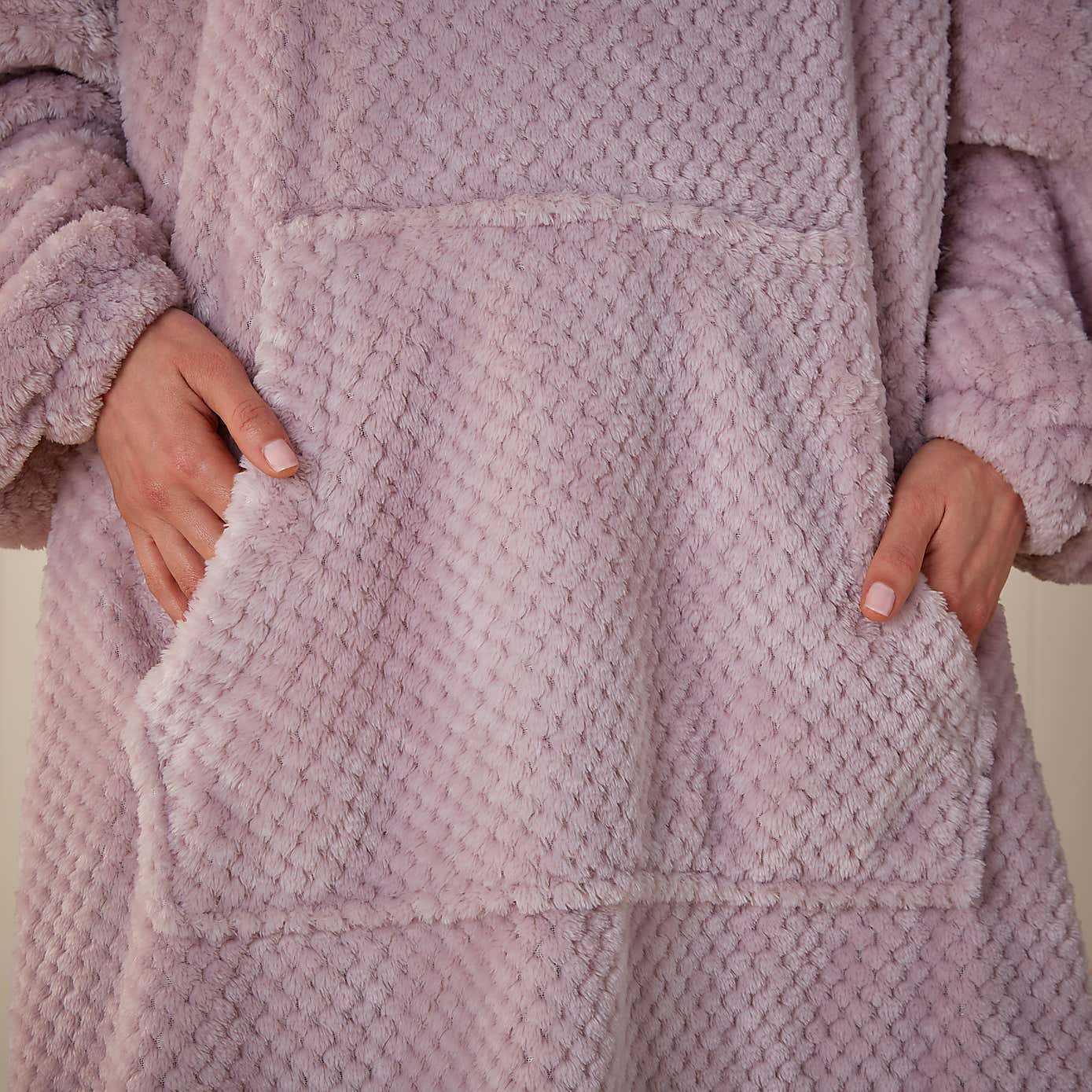 Waffle Fleece Oversized Hoodie