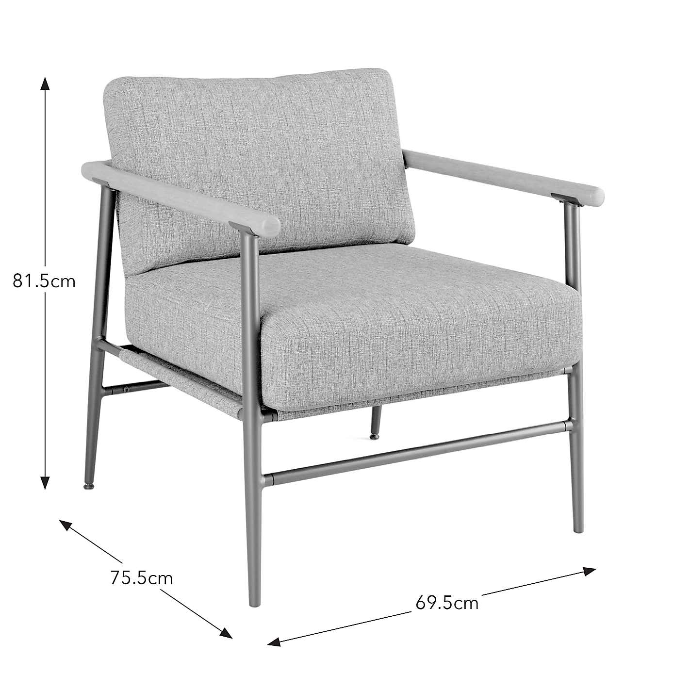 Arbour Industrial Boucle Metal Arm Accent Chair