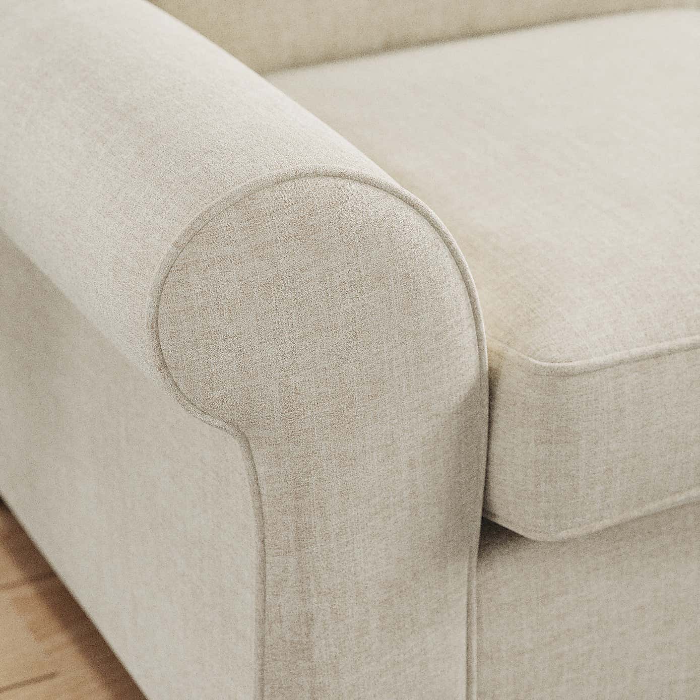 Flori 2 Seater Sofa, Tonal Plush Chenille