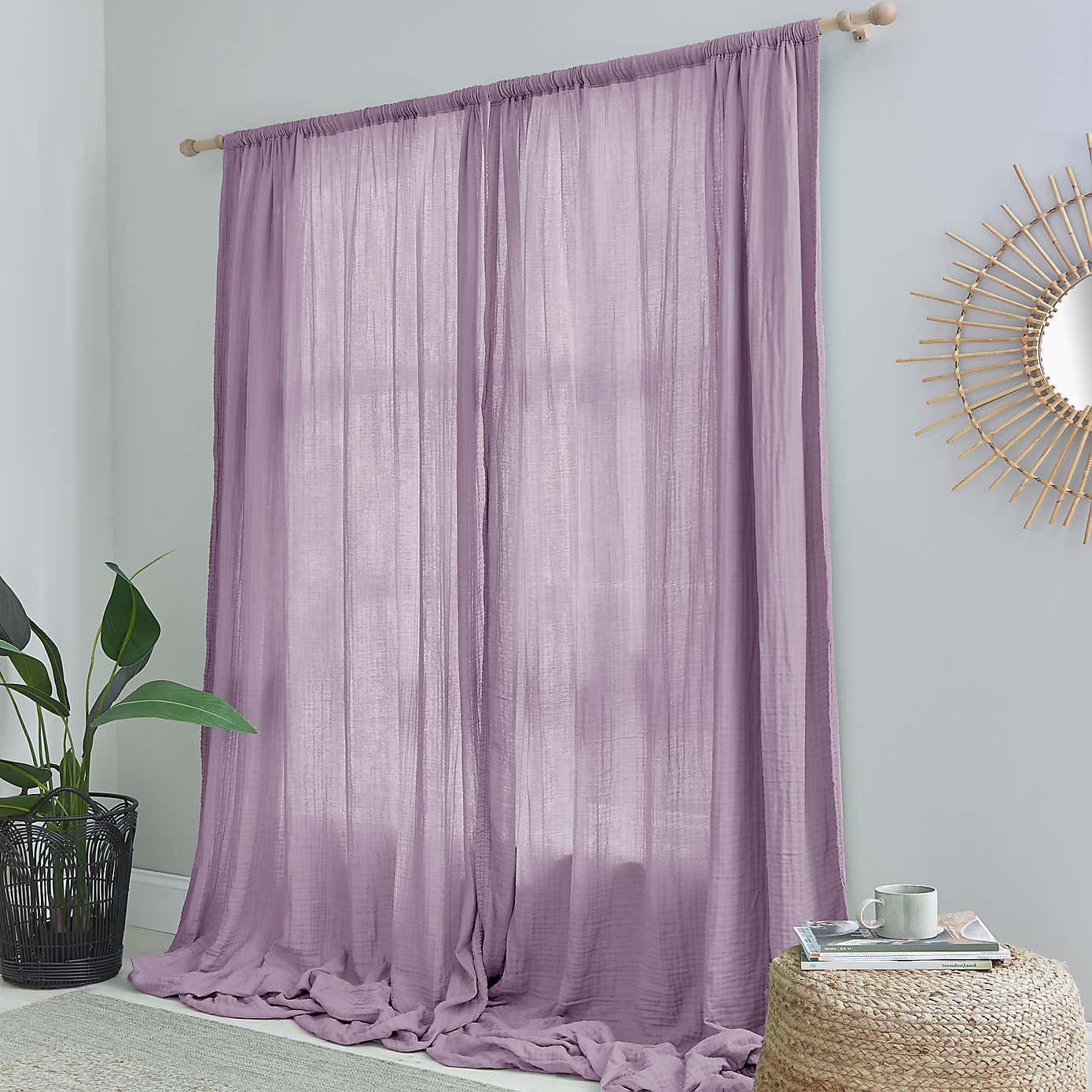 Cotton Muslin Eyelet Curtains