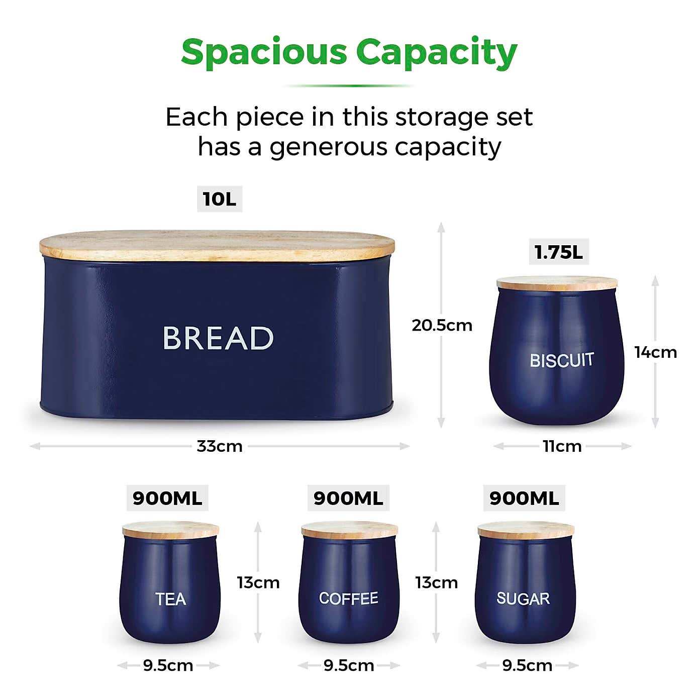 TOWER 5 Piece Round Canister Set