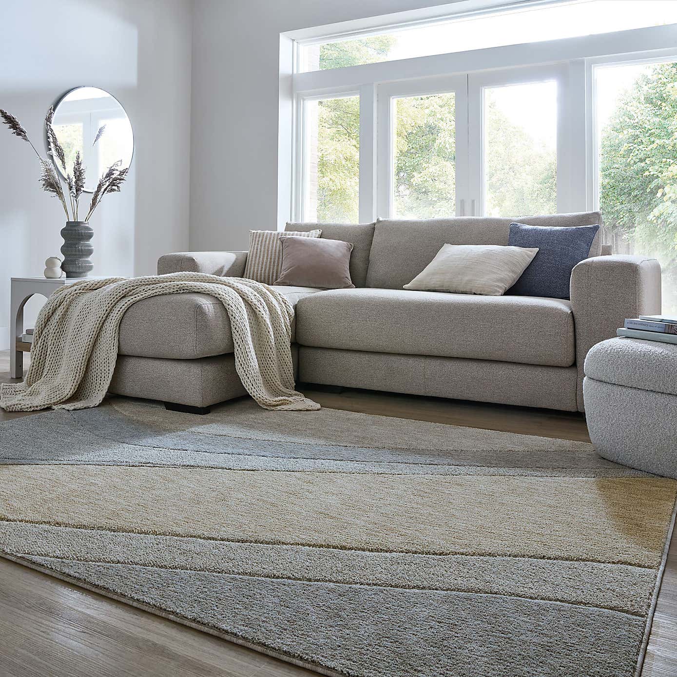 Wave Abstract Carved Rug