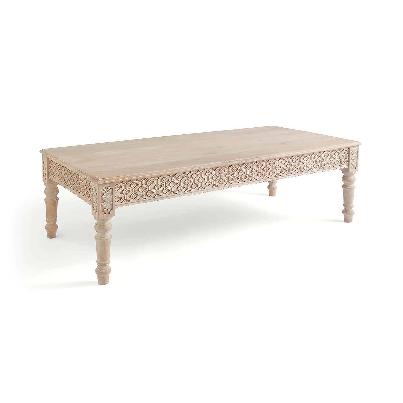 Lolita Carved Coffee Table, Mango Wood
