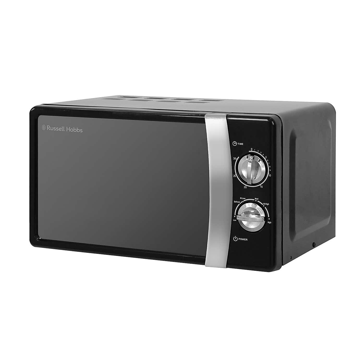 Russell Hobbs Colours 700W 17L Jet Black Manual Microwave