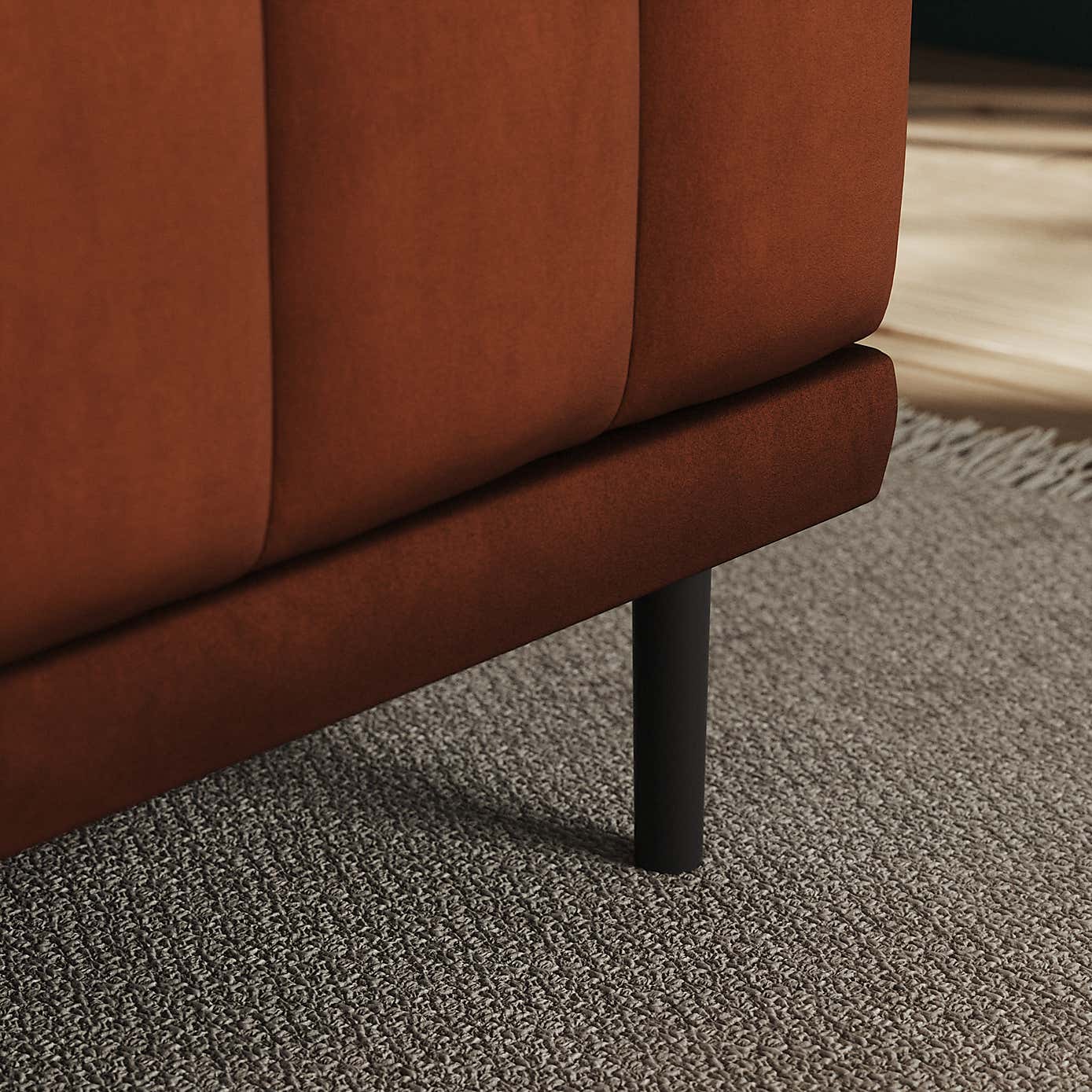 Amali Long Dining Bench, Matte Plush Velvet