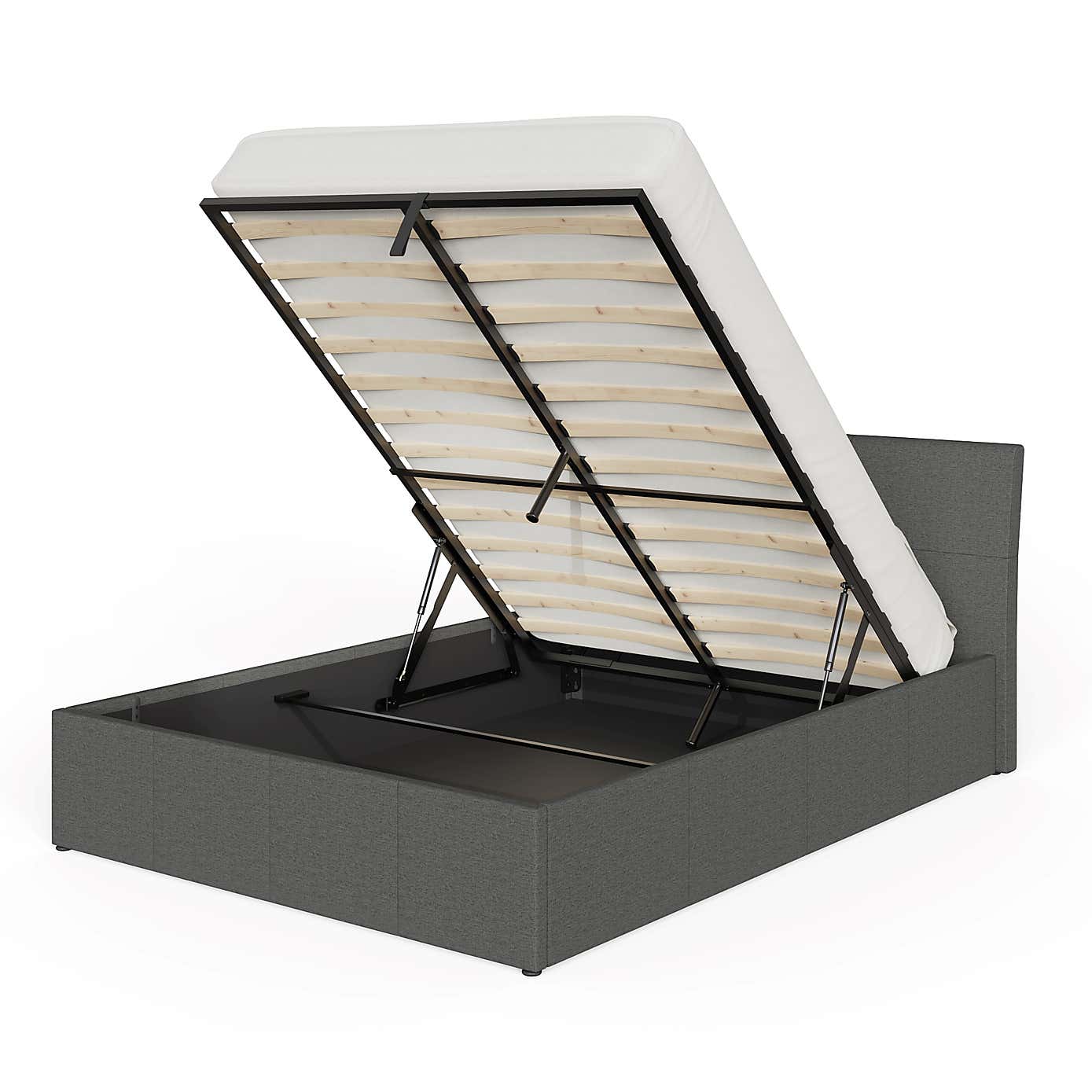 Ascot Grey Upholstered Ottoman Bedstead