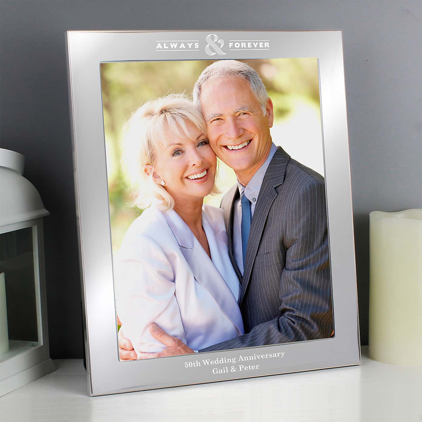Personalised Always and Forever Silver Photo Frame