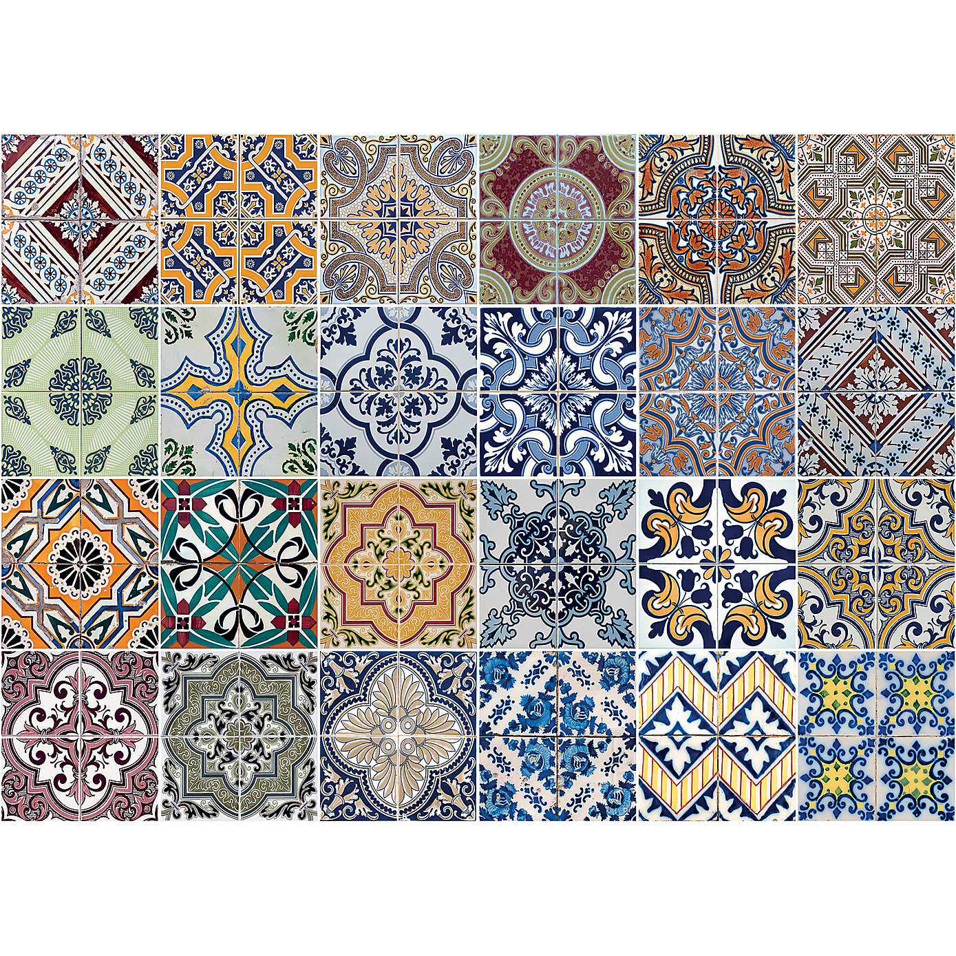 Azulejos Multicoloured Self Adhesive Kitchen Panel