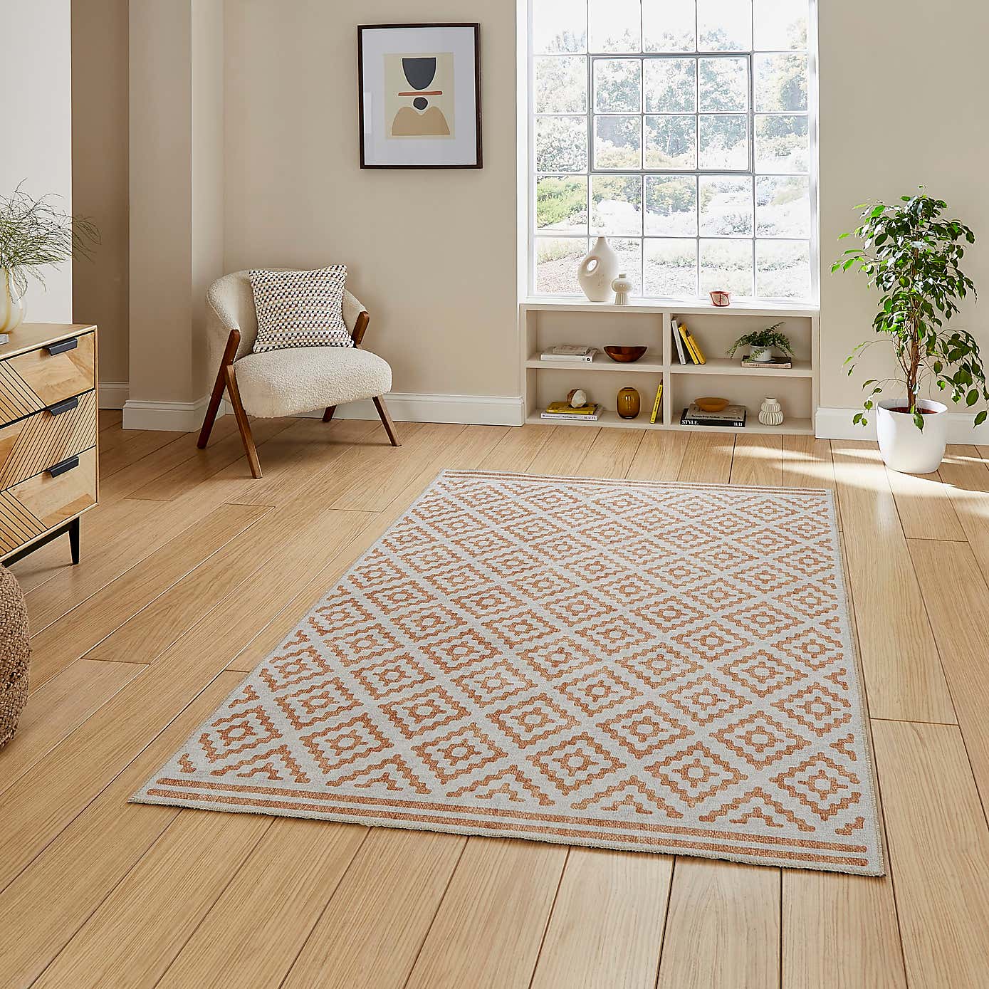 Coral Diamond Rug