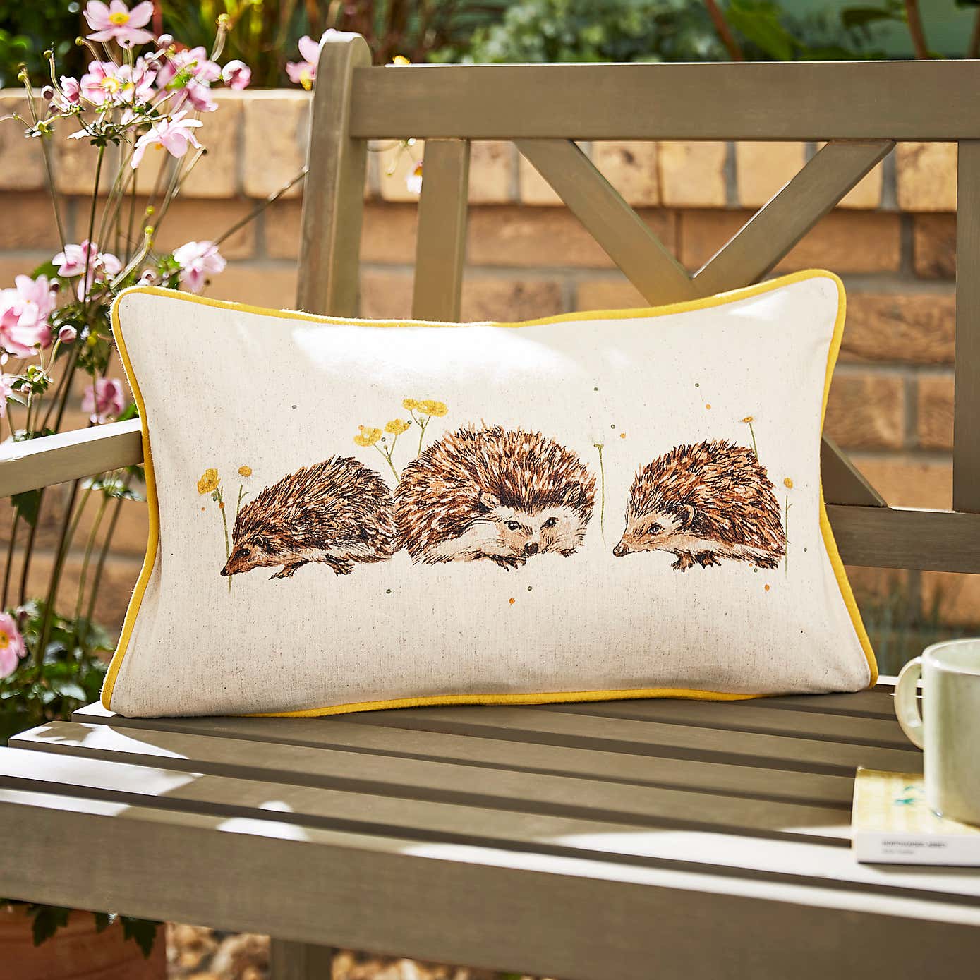 Hedgehog Family Outdoor Rectangle Cushion