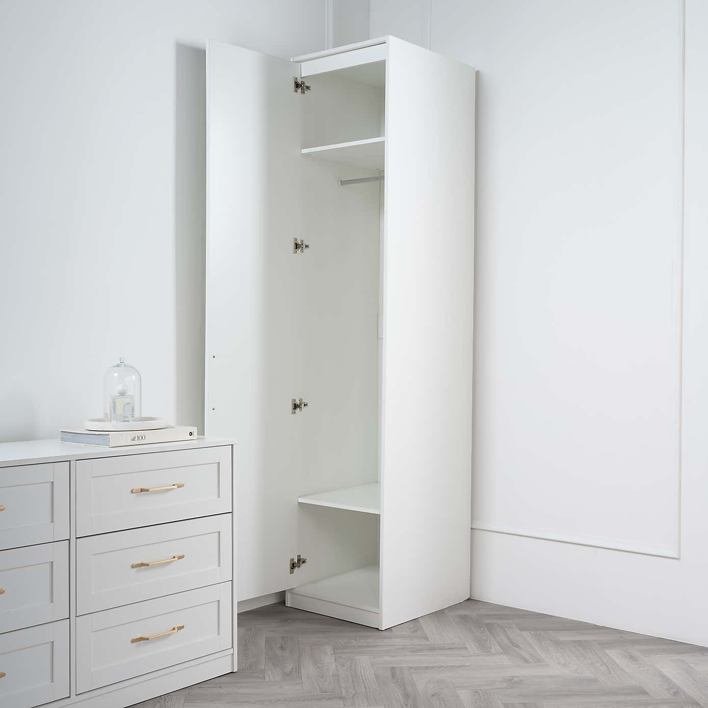 Austen Single Wardrobe, White