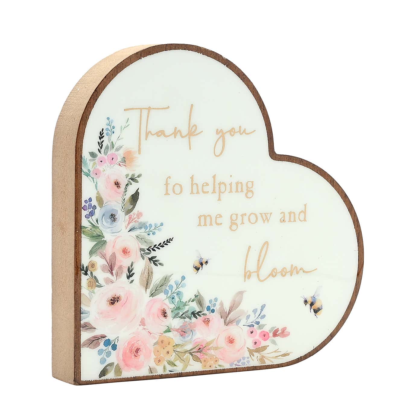 The Cottage Garden Thank You Heart Plaque
