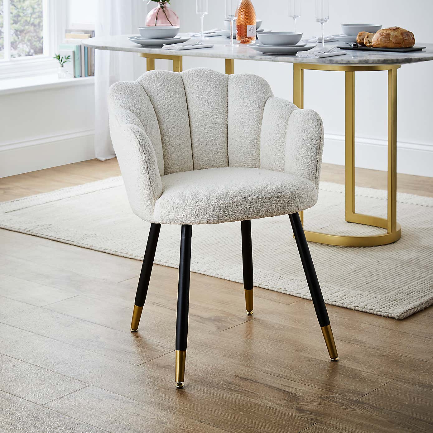 Vivian Dining Chair, Boucle Ivory