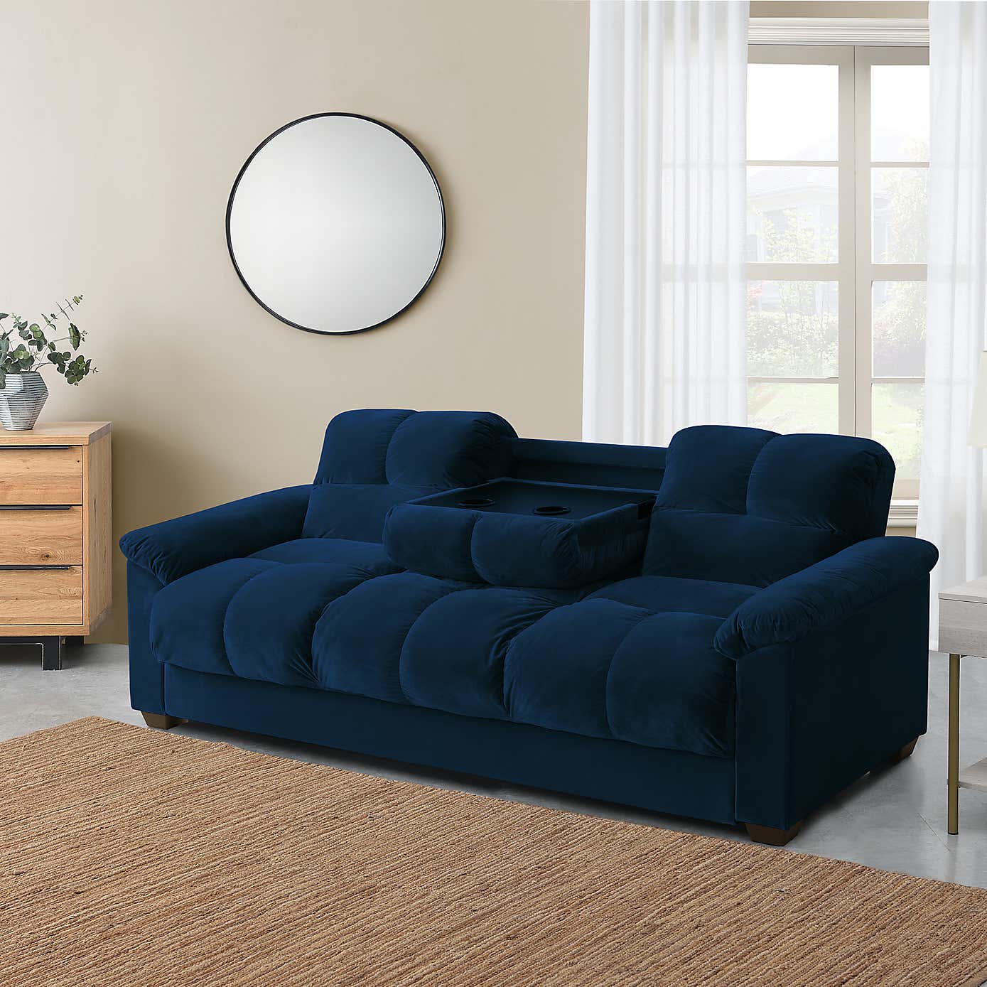 Margo Velvet 3 Seater Sofa Bed