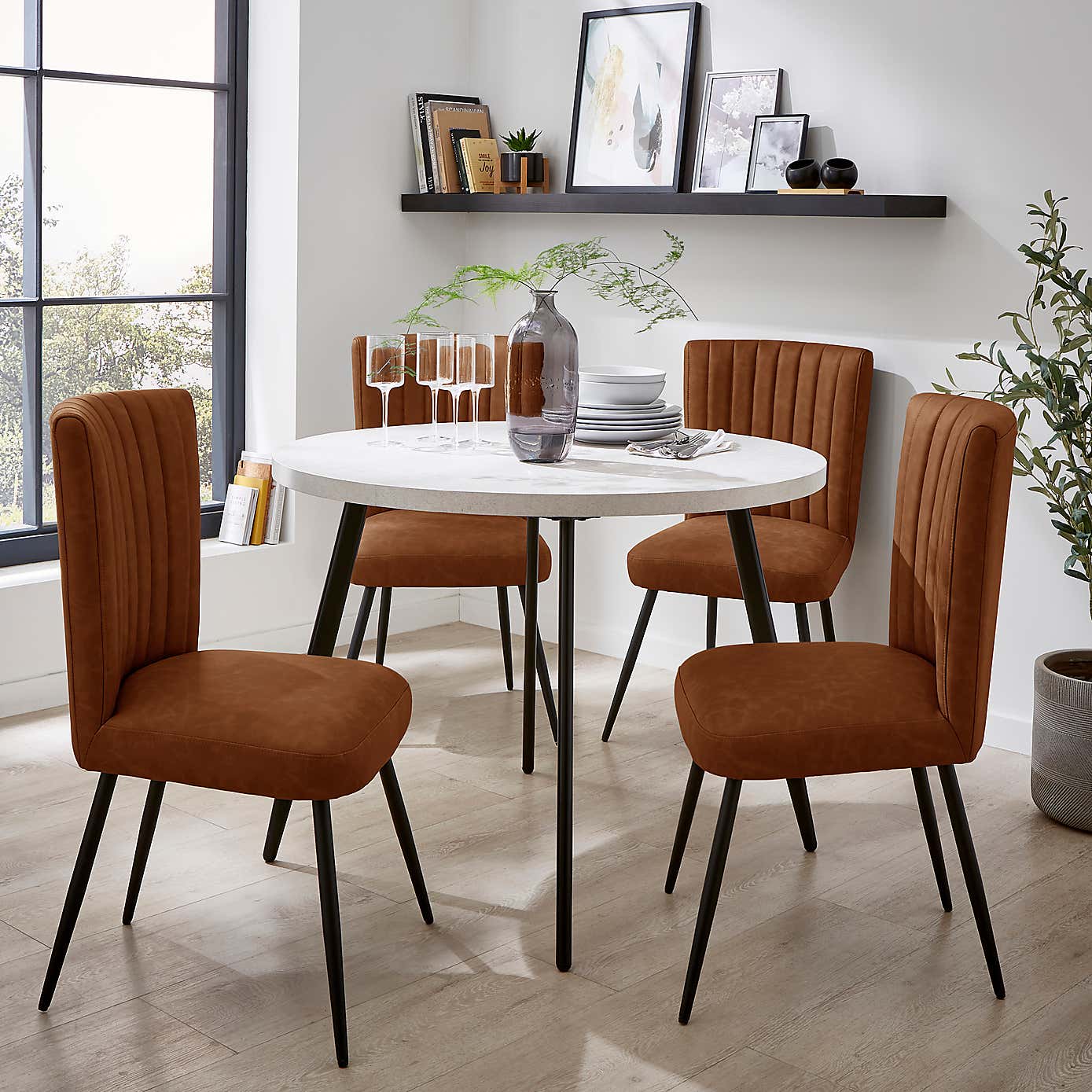 Taylor Dining Chair, Grey Faux Leather