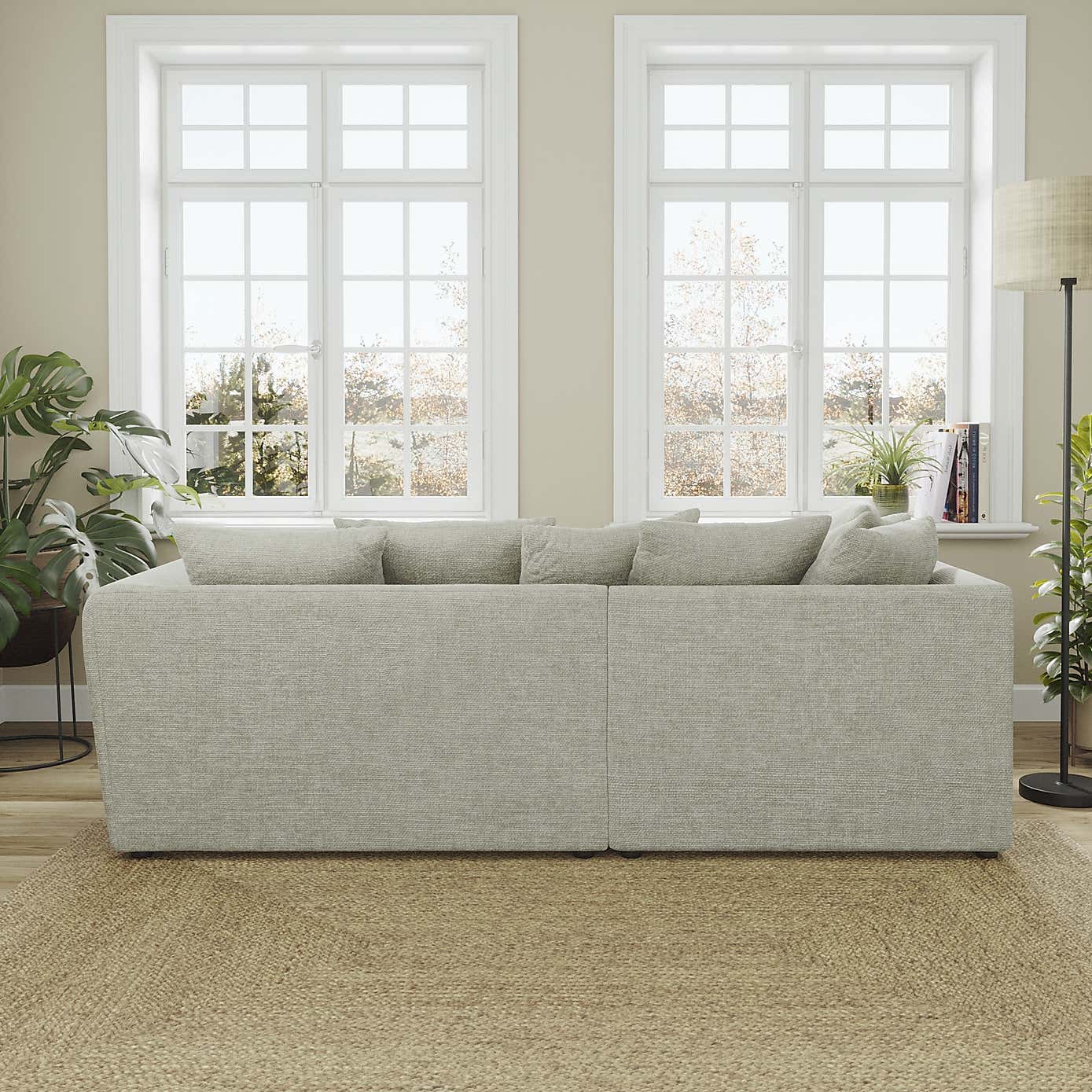 Blake Curved Arm Chunky Chenille Corner Chaise Sofa