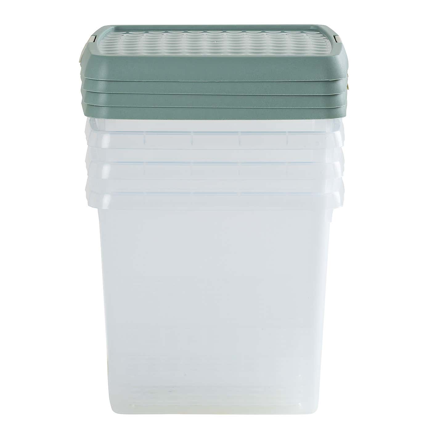 Wham Clip Pack of 4 Square Storage Boxes With Lids
