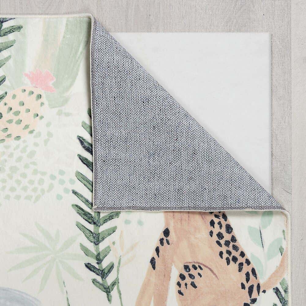 Jungle Friends Washable Faux Fur Rug