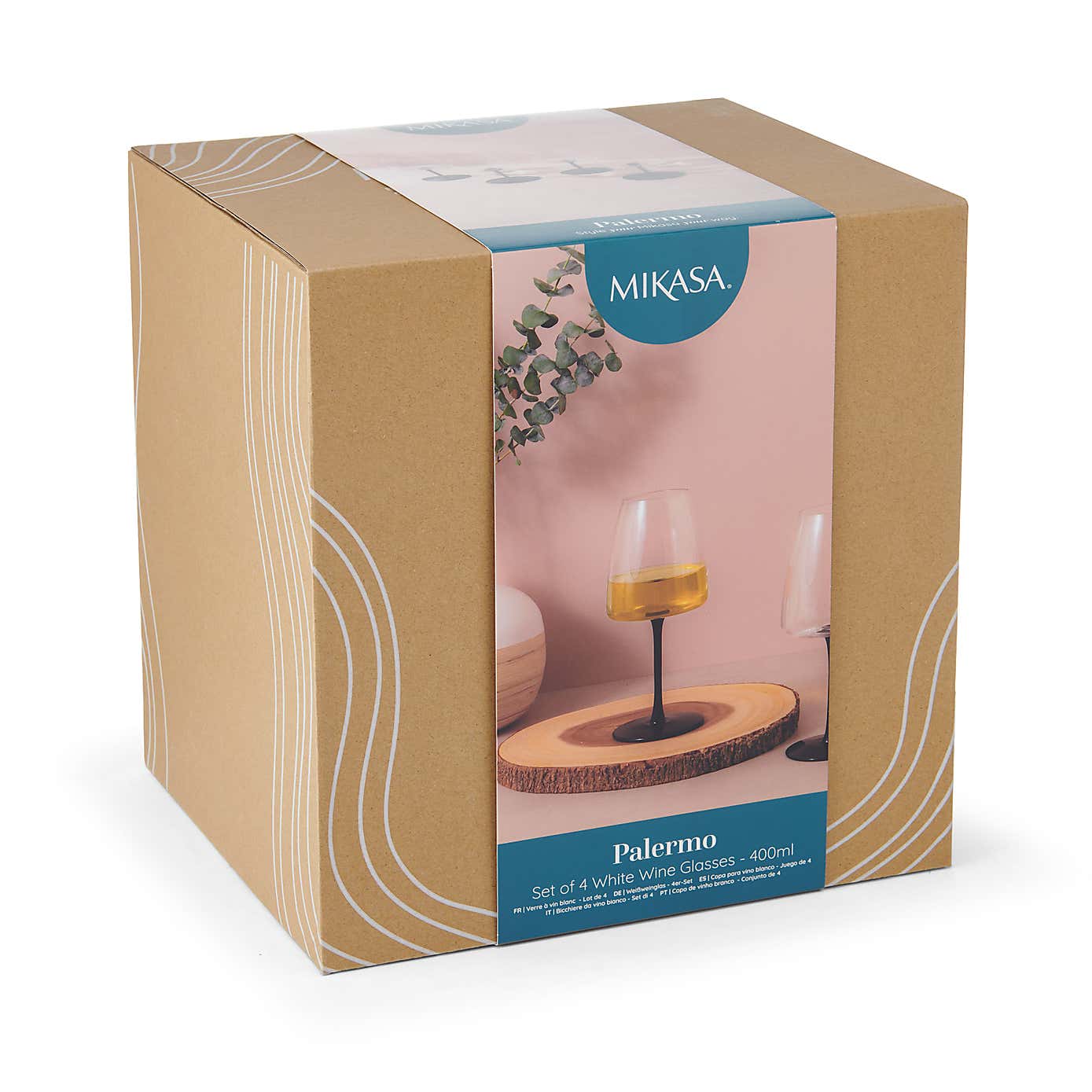 Mikasa Palermo Crystal Set of 4 White Wine Glasses