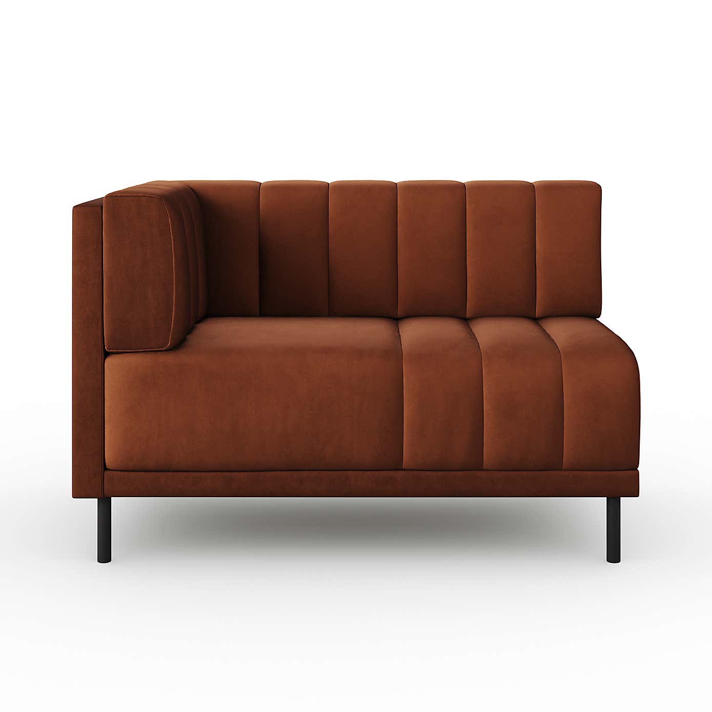 Amali Corner Dining Bench, Matte Plush Velvet